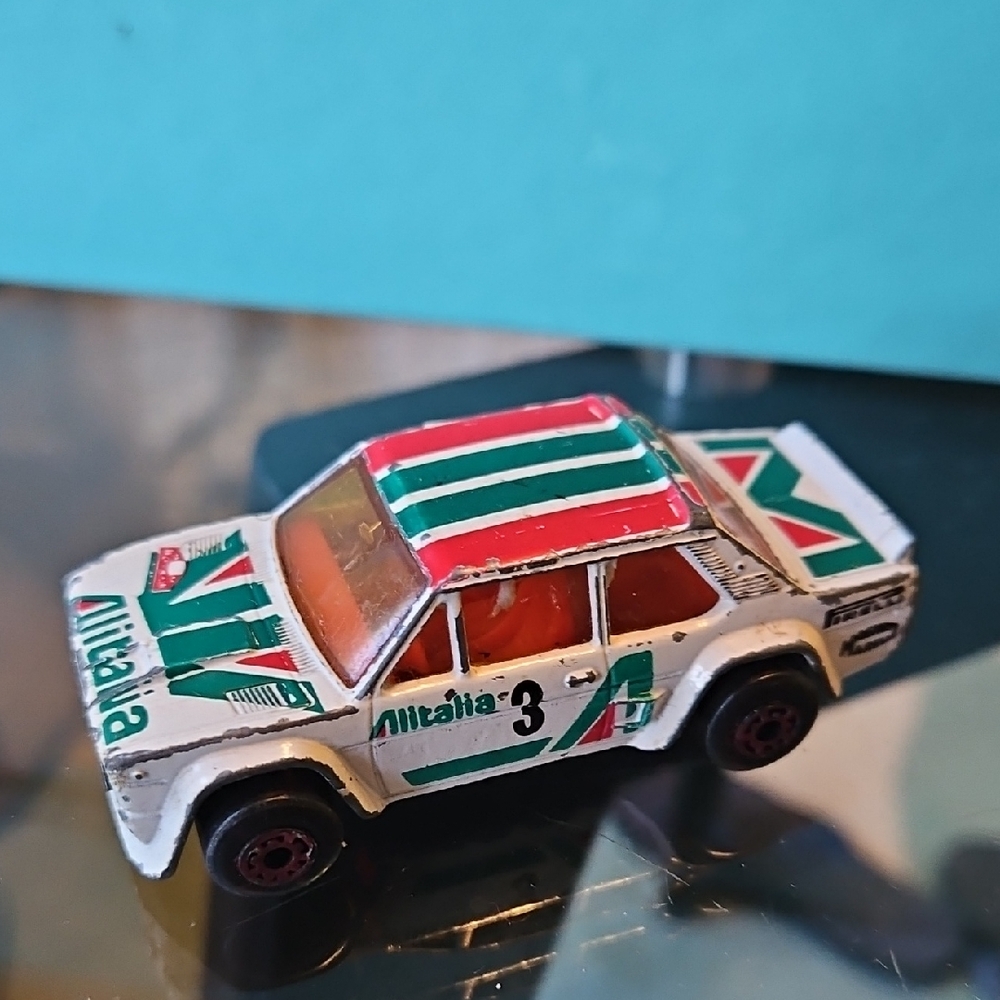 Vintage 1982 Matchbox Fiat Abarth Rally Car White Alitalia